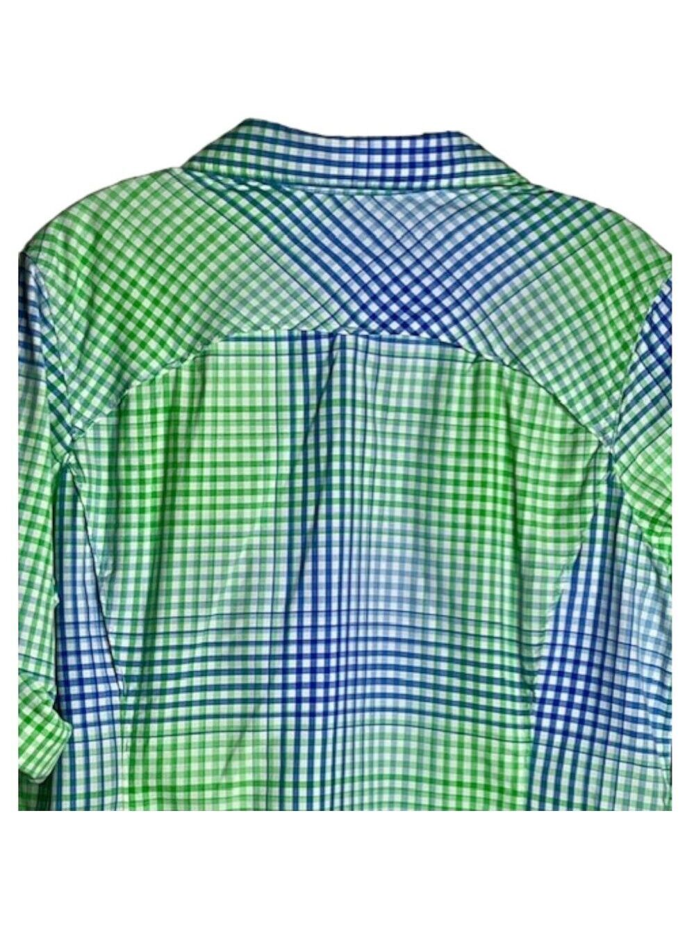 Columbia Silver Ridge Checked Shirt Roll Up Omni Shade - Green/Blue/White - XL - Picture 5 of 12